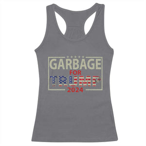 Garbage For Trump 2024 Racerback Tank Top 47th President American Flag TS02 Charcoal Print Your Wear