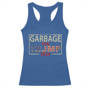 Garbage For Trump 2024 Racerback Tank Top 47th President American Flag TS02 Royal Blue Print Your Wear