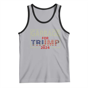 Garbage For Trump 2024 Tank Top 47th President American Flag TS02 Athletic Heather Black Print Your Wear