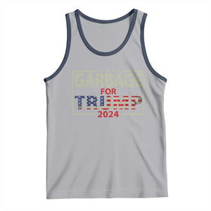 Garbage For Trump 2024 Tank Top 47th President American Flag TS02 Athletic Heather Navy Print Your Wear