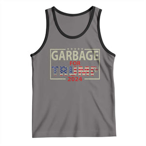 Garbage For Trump 2024 Tank Top 47th President American Flag TS02 Deep Heather Black Print Your Wear