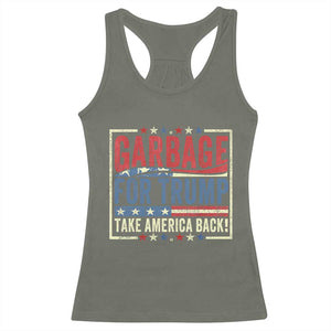 Garbage For Trump 2024 Racerback Tank Top Take America Back Presidential Election TS02 Military Green Print Your Wear