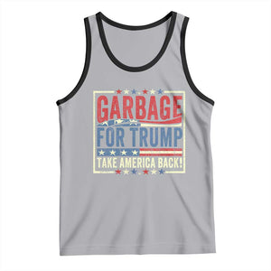 Garbage For Trump 2024 Tank Top Take America Back Presidential Election TS02 Athletic Heather Black Print Your Wear