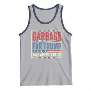 Garbage For Trump 2024 Tank Top Take America Back Presidential Election TS02 Athletic Heather Navy Print Your Wear