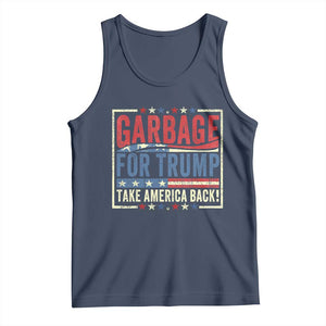 Garbage For Trump 2024 Tank Top Take America Back Presidential Election TS02 Navy Print Your Wear