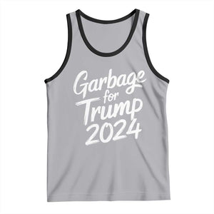 Garbage For Trump 2024 Tank Top We Are Not Garbage Vote Trump TS02 Athletic Heather Black Print Your Wear