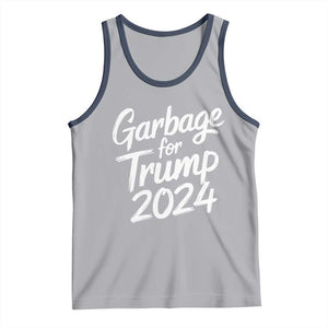 Garbage For Trump 2024 Tank Top We Are Not Garbage Vote Trump TS02 Athletic Heather Navy Print Your Wear