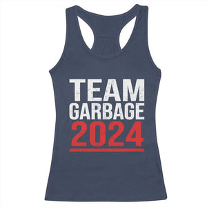 Team Garbage 2024 Racerback Tank Top For Trump 47th President TS02 Navy Print Your Wear