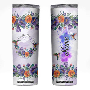 Hummingbird Faith Personalized Skinny Tumbler Personalized TS04 Multicolor Print Your Wear