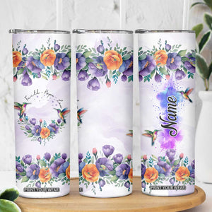 Hummingbird Faith Personalized Skinny Tumbler Personalized TS04 Print Your Wear