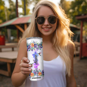 Hummingbird Faith Personalized Skinny Tumbler Personalized TS04 Print Your Wear