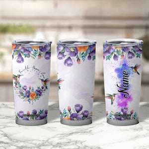 Hummingbird Faith Personalized Tumbler Cup Personalized TS04 Print Your Wear