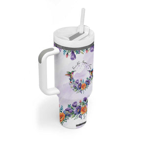 Hummingbird Faith Personalized Tumbler With Handle Personalized TS04 Print Your Wear