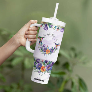 Hummingbird Faith Personalized Tumbler With Handle Personalized TS04 Print Your Wear