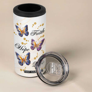 Butterfly Faith Hope Love 4 in 1 Can Cooler Tumbler Personalized TS04 Print Your Wear