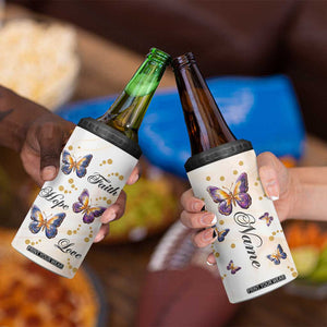 Butterfly Faith Hope Love 4 in 1 Can Cooler Tumbler Personalized TS04 Print Your Wear