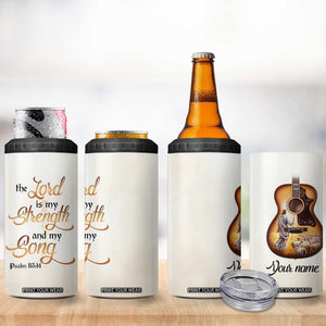 The Lord Is My Strength And My Song 4 in 1 Can Cooler Tumbler Personalized TS04 Print Your Wear