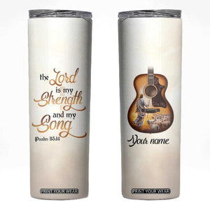 The Lord Is My Strength And My Song Skinny Tumbler Personalized TS04 Multicolor Print Your Wear