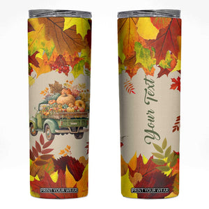 Pumpkin Truck Autumn Personalized Skinny Tumbler TS04 Multicolor Print Your Wear
