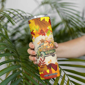 Pumpkin Truck Autumn Personalized Skinny Tumbler TS04 Print Your Wear
