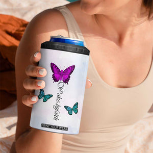 Walk By Faith Butterfly 4 in 1 Can Cooler Tumbler Personalized TS04 Print Your Wear