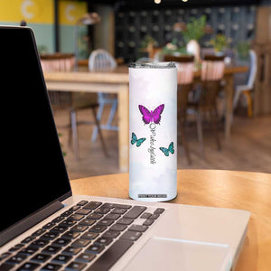 Walk By Faith Butterfly Skinny Tumbler Personalized TS04 Print Your Wear