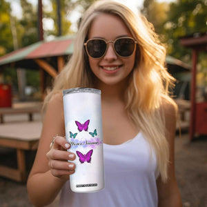 Walk By Faith Butterfly Skinny Tumbler Personalized TS04 Print Your Wear