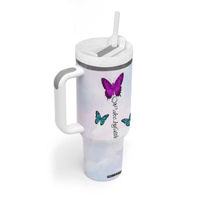 Walk By Faith Butterfly Tumbler With Handle Personalized TS04 Print Your Wear