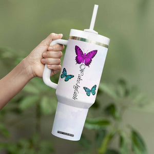 Walk By Faith Butterfly Tumbler With Handle Personalized TS04 Print Your Wear