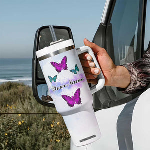 Walk By Faith Butterfly Tumbler With Handle Personalized TS04 Print Your Wear