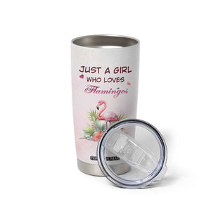 Just A Girl Who Loves Flamingos Tumbler Cup Personalized TS04 Print Your Wear