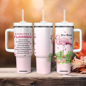Wisdom From A Flamingo Tumbler With Handle Personalized TS04 Print Your Wear