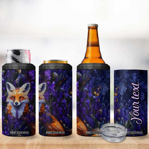 Fox Violet Crystal Mosaic 4 in 1 Can Cooler Tumbler Personalized TS04 Print Your Wear