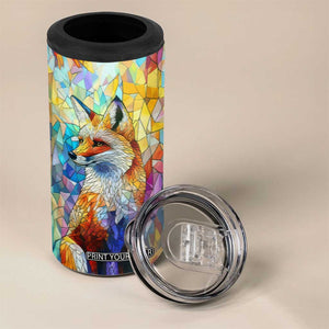 Fox Colorful Crystal Mosaic 4 in 1 Can Cooler Tumbler Personalized TS04 Print Your Wear