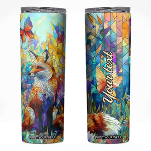 Fox Colorful Crystal Mosaic Skinny Tumbler Personalized TS04 Multicolor Print Your Wear