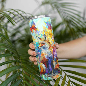Fox Colorful Crystal Mosaic Skinny Tumbler Personalized TS04 Print Your Wear