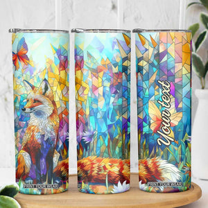 Fox Colorful Crystal Mosaic Skinny Tumbler Personalized TS04 Print Your Wear