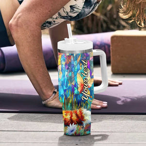 Fox Colorful Crystal Mosaic Tumbler With Handle Personalized TS04 Print Your Wear