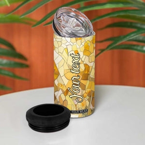 Fox Citrine Crystal Mosaic 4 in 1 Can Cooler Tumbler Personalized TS04 Print Your Wear