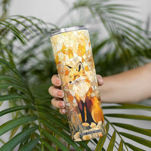Fox Citrine Crystal Mosaic Skinny Tumbler Personalized TS04 Print Your Wear
