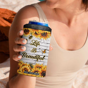 Life Is Beautiful Lovely Elephant 4 in 1 Can Cooler Tumbler Personalized TS04 Print Your Wear