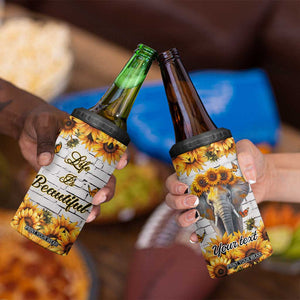 Life Is Beautiful Lovely Elephant 4 in 1 Can Cooler Tumbler Personalized TS04 Print Your Wear