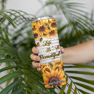 Life Is Beautiful Lovely Elephant Skinny Tumbler Personalized TS04 Print Your Wear