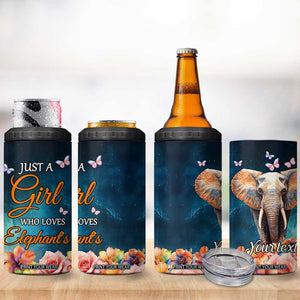 Just A Girl Who Loves Elephants 4 in 1 Can Cooler Tumbler Personalized TS04 Print Your Wear