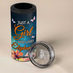Just A Girl Who Loves Elephants 4 in 1 Can Cooler Tumbler Personalized TS04 Print Your Wear