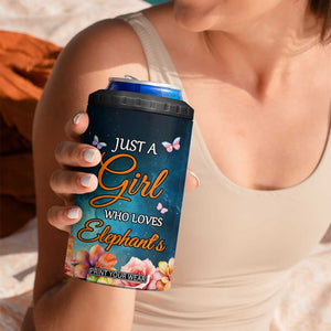 Just A Girl Who Loves Elephants 4 in 1 Can Cooler Tumbler Personalized TS04 Print Your Wear