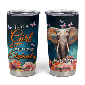 Just A Girl Who Loves Elephants Tumbler Cup Personalized TS04 Multicolor Print Your Wear