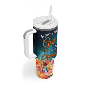 Just A Girl Who Loves Elephants Tumbler With Handle Personalized TS04 Print Your Wear