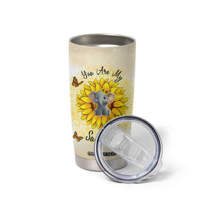 You Are My Sunshine Elephant Sunflower Tumbler Cup Personalized TS04 Print Your Wear