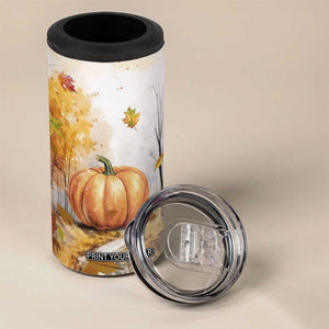 Pumpkin Autumn Leaves Personalized 4 in 1 Can Cooler Tumbler TS04 Print Your Wear